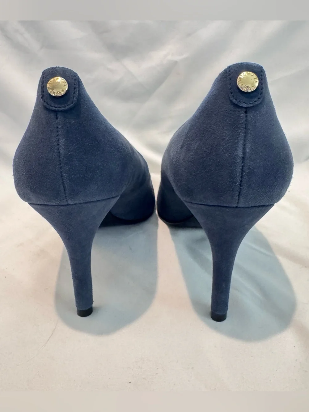 MICHAEL Michael Kors Women's Flex Mid Pump Blue Suede Shoes Heels Pumps Size 7.5